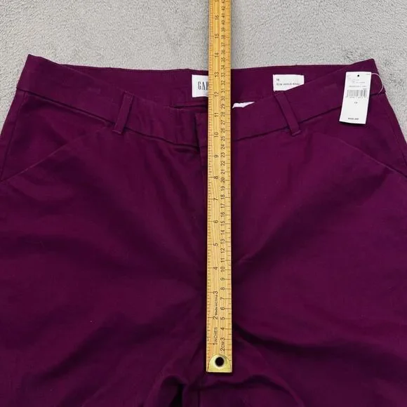 Gap NWT Slim Ankle Khaki Women's Size 14 (W34in x 26in.) Dark Raspberry - Picture 5 of 11